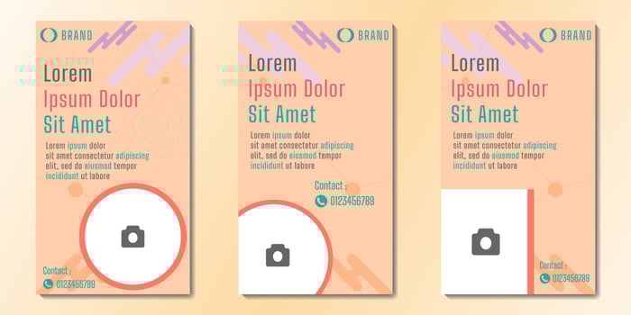 Social Media Story Templates and Copy Space Vector Illustration. Blank photo website Advertising Background