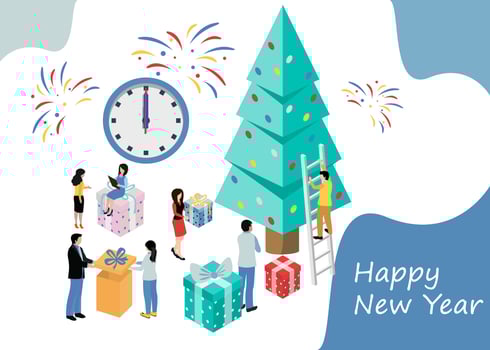 Merry Christmas and Happy New Year. Happy holidays. Vector illustration. EPS 10