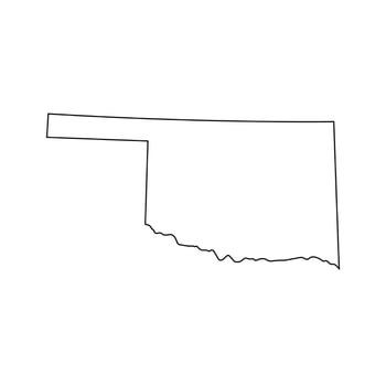 Oklahoma - U.S. state. Contour line in black color. Vector illustration. EPS 10