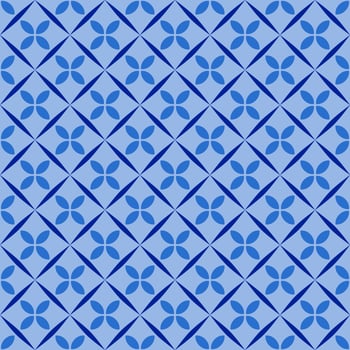 Blue shade seamless flowers pattern background. vector