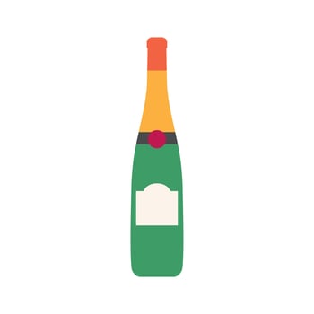 wine flat design vector illustration isolated on white background. Old wine bottle icon. Flat illustration of old wine bottle vector icon for web design