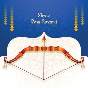 Happy ram navami bow and arrow festival greeting card background vector