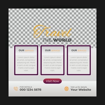 Travel holiday vacation or social media post banner vector