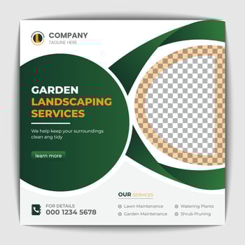 Agriculture and garden service for social media post and banner design vector