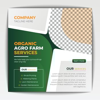 Agriculture and garden service for social media post and banner design vector