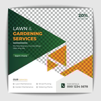 Agriculture and garden service for social media post and banner design vector
