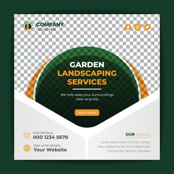 Agriculture and garden service for social media post and banner design vector