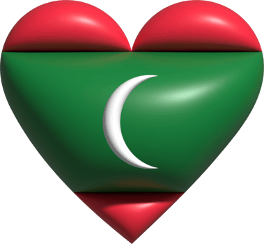 Maldives flag heart 3D. png