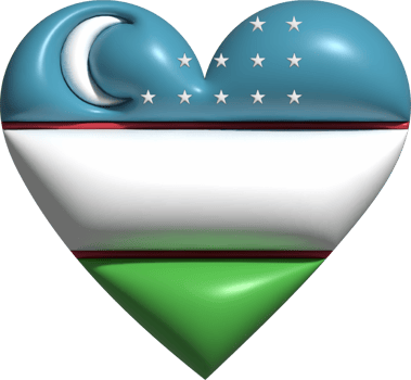 Uzbekistan flag heart 3D. png