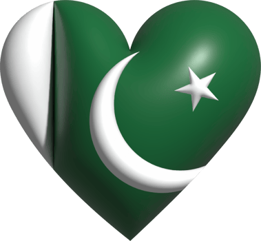 Pakistan flag heart 3D. png