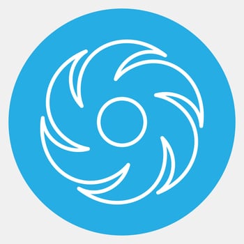 Icon hurricane. Weather elements symbol. Icons in blue round style. Good for prints, web, smartphone app, posters, infographics, logo, sign, etc. vector