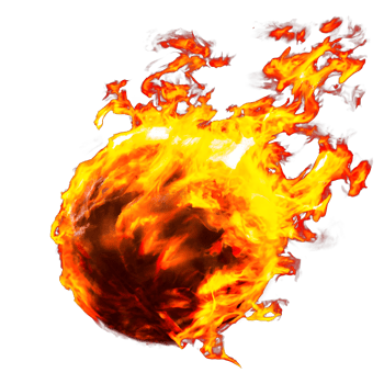 ball of fire. glowing magma sphere. fireball. large sphere of red energy. fantasy game spell icon. . png