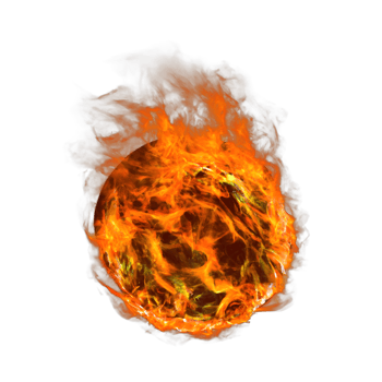 ball of fire. glowing magma sphere. fireball. large sphere of red energy. fantasy game spell icon. . png