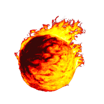 ball of fire. glowing magma sphere. fireball. large sphere of red energy. fantasy game spell icon. . png
