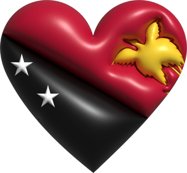 Papua New Guinea flag heart 3D. png