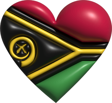 Vanuatu flag heart 3D. png