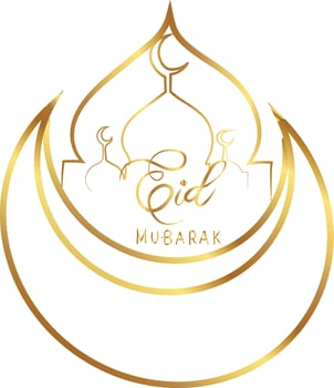 Golden gold eid mubarak vector