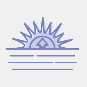 Icon sunrise. Weather elements symbol. Icons in two tone style. Good for prints, web, smartphone app, posters, infographics, logo, sign, etc. vector