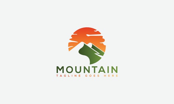 Mountain Logo Design Template Vector Graphic Branding Element.