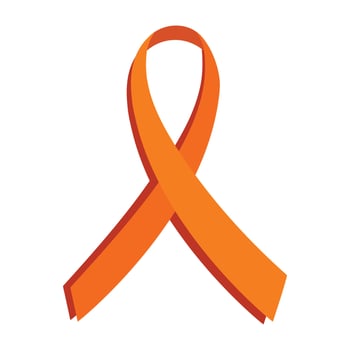 Orange Ribbon for Maio Laranja Campaign Against Child Violence Flat Vector