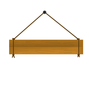 Wooden board sign hanging on a rope png