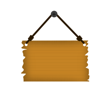 Wood sign board hanging on a rope png