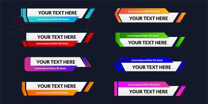 vector set of eight modern lower third banner template