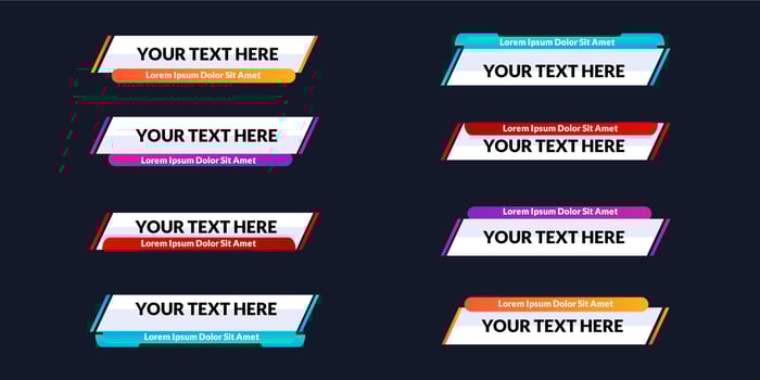 vector set of eight modern lower third banner template
