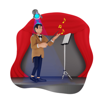 Orchestra Conductor 3D Character Illustration png