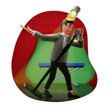 Male Jazz Singer 3D Character Illustration png