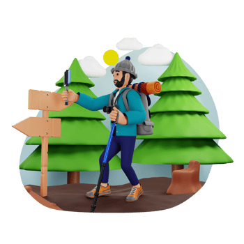 Male Travel Vlogger 3D Character Illustration png