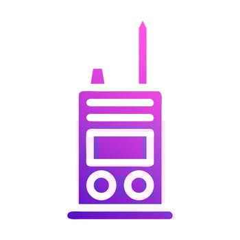 walkie talkie icon solid style gradient purple pink colour military illustration vector army element and symbol perfect.