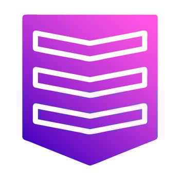 badge icon solid style gradient purple pink colour military illustration vector army element and symbol perfect.