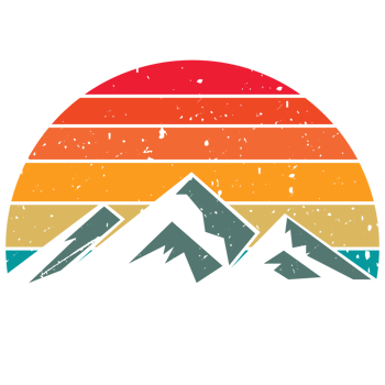 MountainRetro Sunset Clipart Graphic png