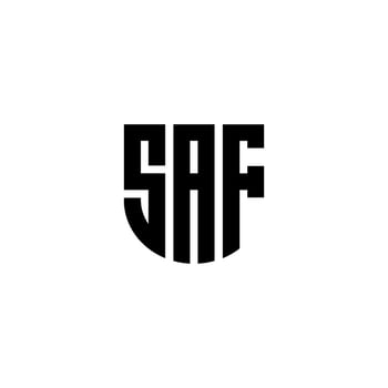 SAF letter logo design in illustration. Vector logo, calligraphy designs for logo, Poster, Invitation, etc.