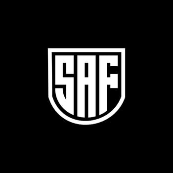 SAF letter logo design in illustration. Vector logo, calligraphy designs for logo, Poster, Invitation, etc.