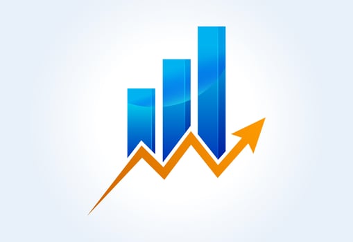 Gradient color Financial logo creative arrow, Vector design concept