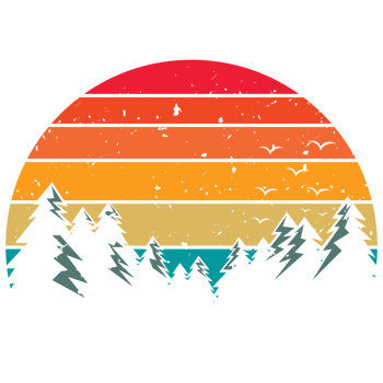 Vintage Retro Sunset tree Landscapes png
