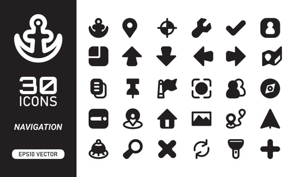Navigation Icons and Symbols vector