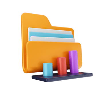 3d folder file icon illustration png