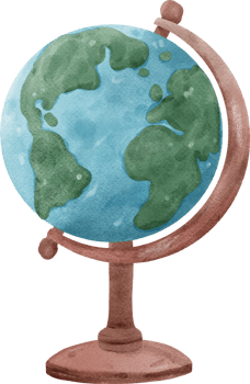 watercolor globe earth back to school hand painting png
