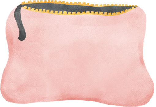 cute watercolour sweet pink pencil pouch bag cartoon watercolour illustration png