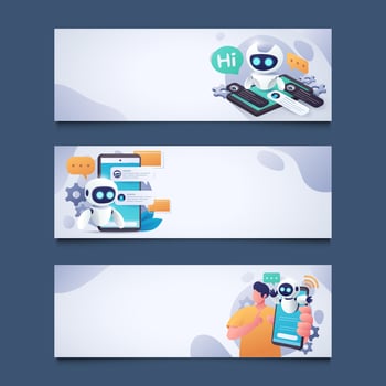 Set of Chatbot Service Banner vector