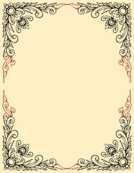 luxury classic frame vector line art ink design