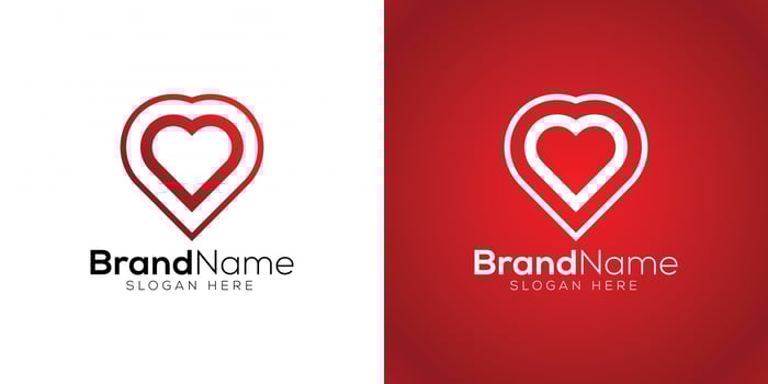 Professional love icon logo design template vector