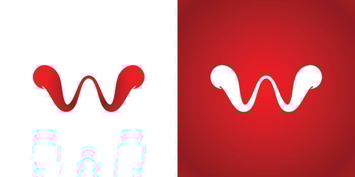 Simple letter W logo design template on white and red background.txt vector