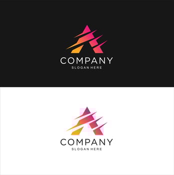 logo A abstract modern concept font identity vector