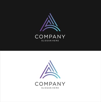 logo A abstract modern concept font identity vector