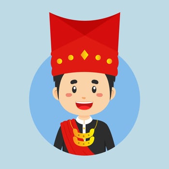 Avatar of a North Sumatra Indonesian Character vector