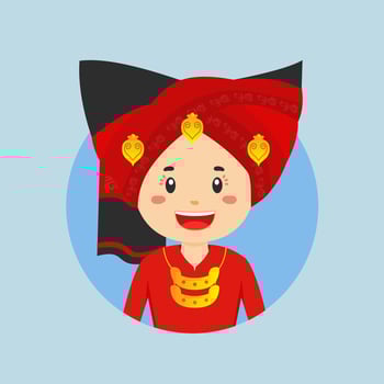 Avatar of a North Sumatra Indonesian Character vector